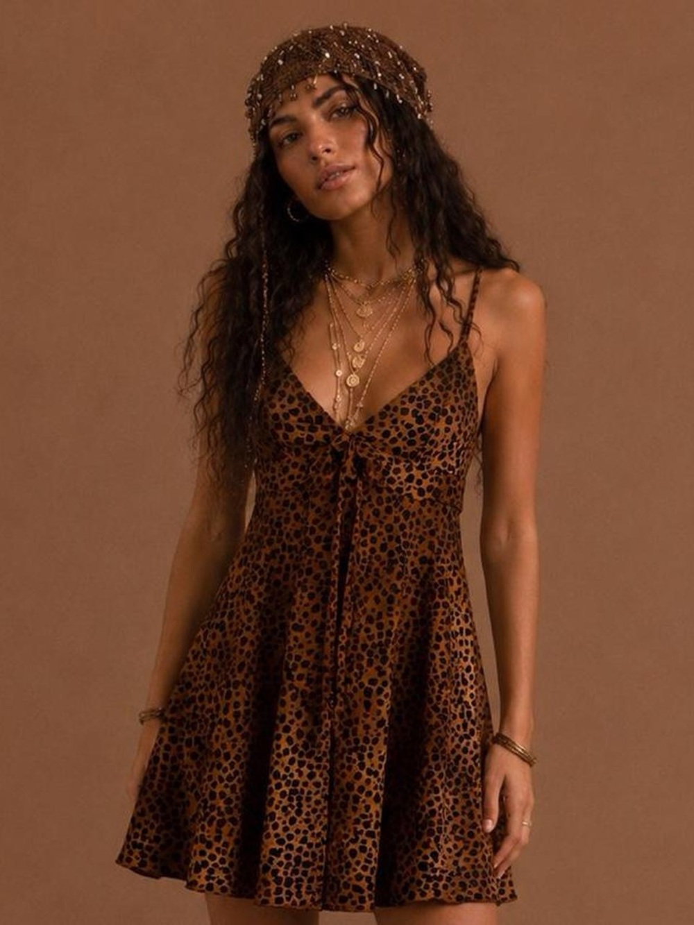 Vintage Leopard Print Slip Dress